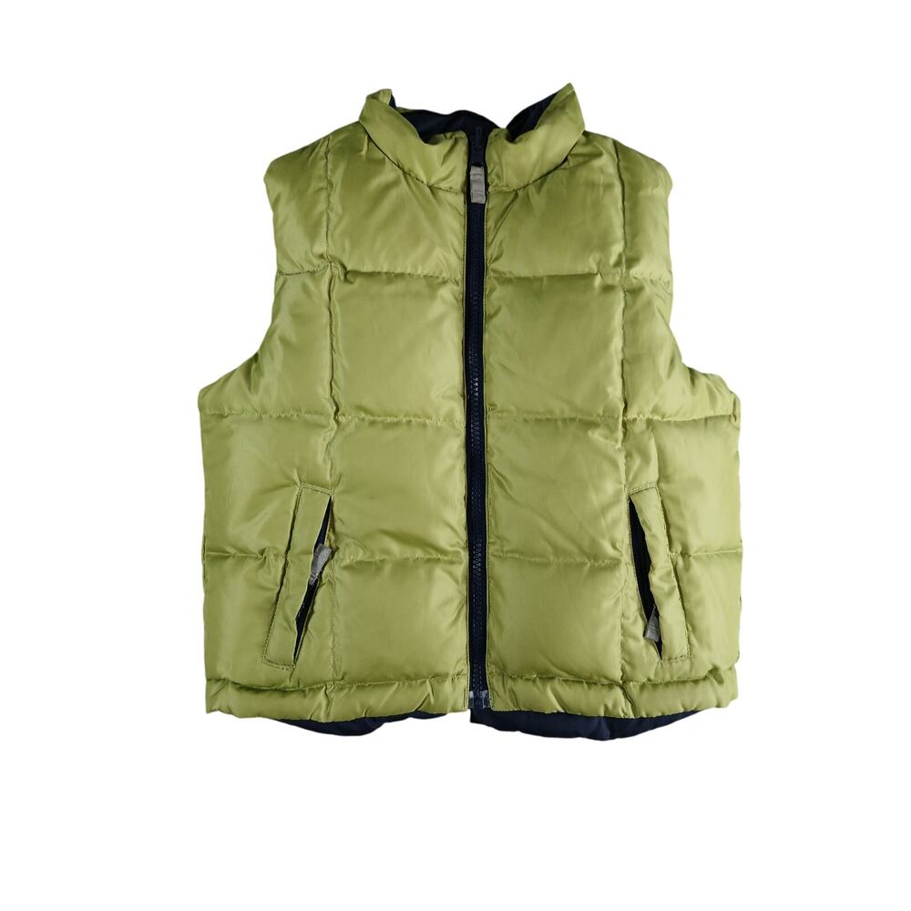 Hanna Andersson Kids Reversible Puffy Vest Size 100 (4) Down Fill Poly Shell